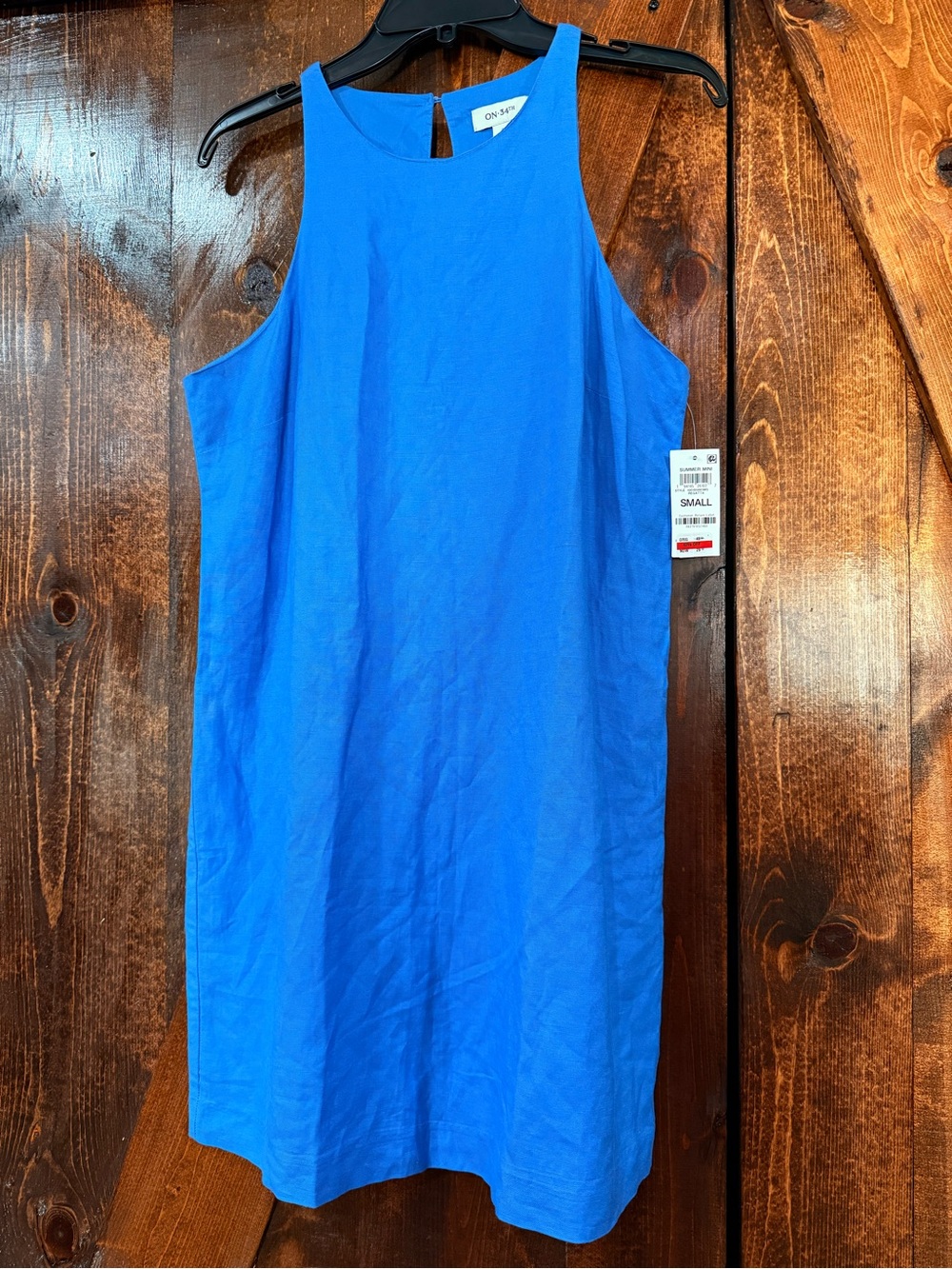 On 34th Bright Blue Sleeveless Mini Dress - Clean Shift Silhouette